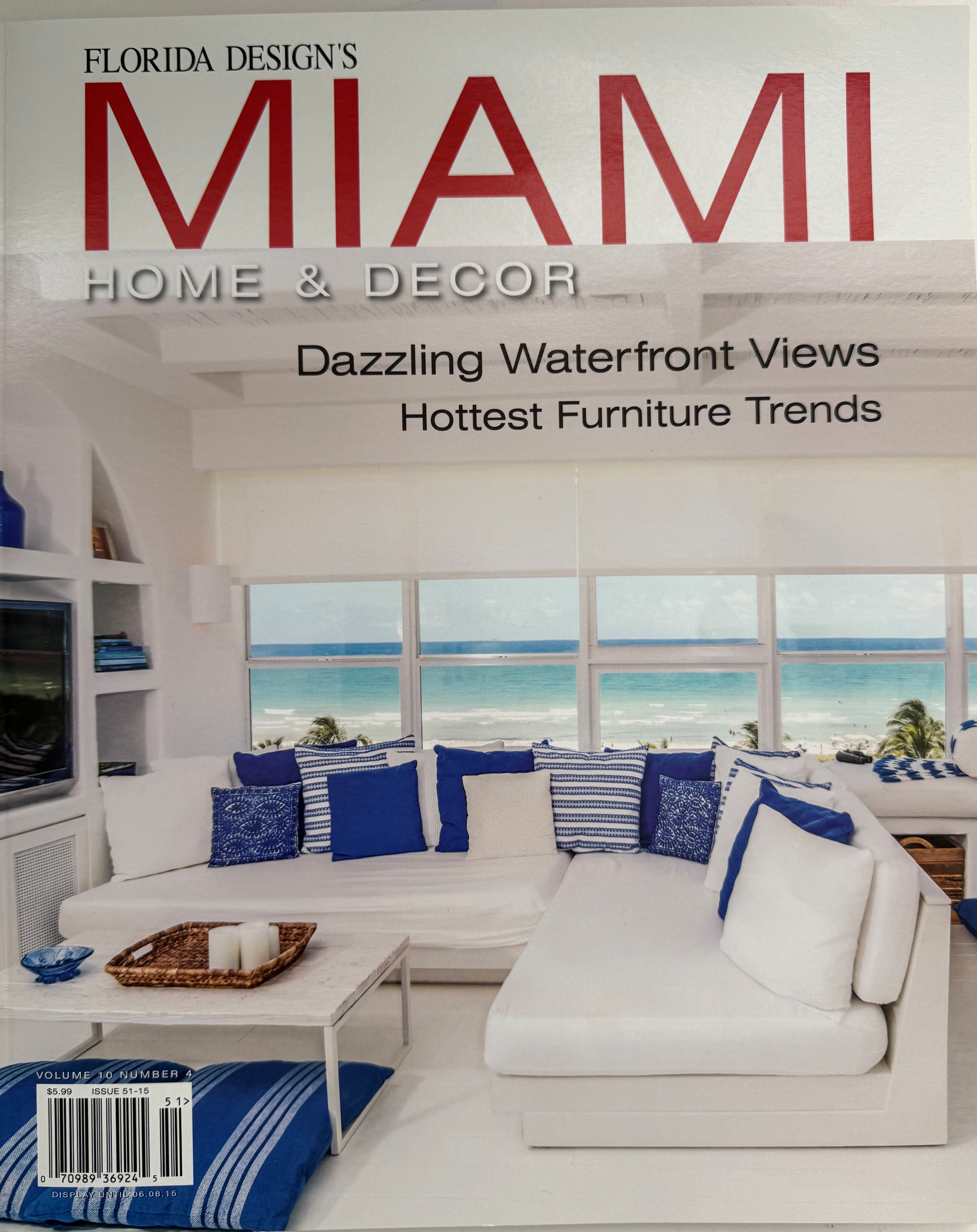 Miami Home and Decor magazine cover featuring the Miami Beach studio